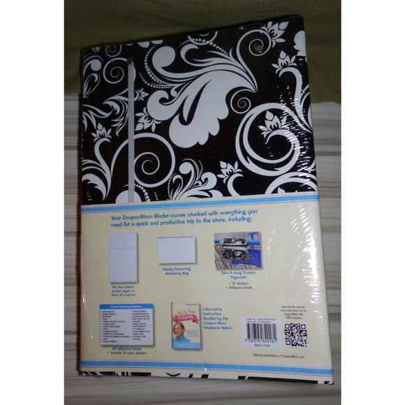 Coupon Mom!  Coupon Binder and EXTRAS Holds 300 Coupons Set NIP - B&W Damaske - Picture 7 of 8